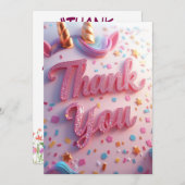 子供の誕生日お礼カード｜パーティーのお揃いコラージュ サンキューカード (正面/裏面)