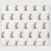 子供の誕生日かわいいウサギ ラッピングペーパー (フラット)