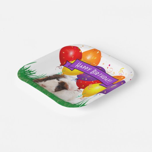 子供の誕生日かわいいモルモット動物のテーマ ペーパープレート (傾斜あり)