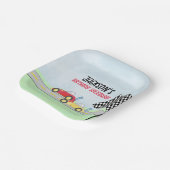 子供の誕生日かわいい男の子の漫画レースカーカスタムズ ペーパープレート (傾斜あり)