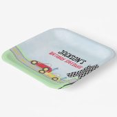 子供の誕生日かわいい男の子の漫画レースカーカスタムズ ペーパープレート (傾斜あり)