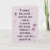 子供の誕生日とグリッター花カード カード (正面)