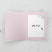 子供の誕生日とグリッター花カード カード (内部)