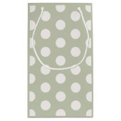 子供の誕生日におしゃれな水玉模様 - パステルグリーン スモールペーパーバッグ (裏面)