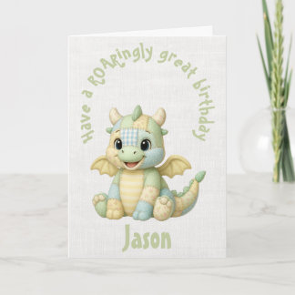 子供の誕生日にぬいぐるみドラゴン カード