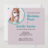 子供の誕生日にぴったりなポニーの飾りケーキ 招待状 (裏面)