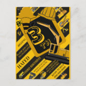 子供の誕生日に合わせた特別な建設テーマ ポストカード (正面)