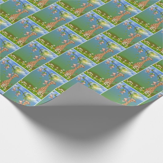 子供の誕生日のためのジャングルの野生動物 ラッピングペーパー (角)