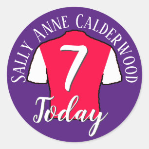 子供の誕生日のサッカーシャツをパーソナライズへ ラウンドシール