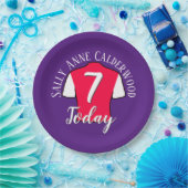 子供の誕生日のサッカーシャツをパーソナライズ ペーパープレート (パーティー)