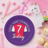 子供の誕生日のサッカーシャツをパーソナライズ ペーパープレート (パーティー)