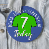 子供の誕生日のサッカーシャツをパーソナライズ 缶バッジ (インサイチュ)