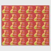 子供の誕生日のパーソナライズな子供のWatercolerのキリン ラッピングペーパー (フラット)