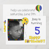 子供の誕生日のパーティの招待状 招待状 (正面/裏面)