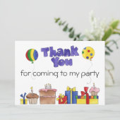 子供の誕生日のパーティーのサンキューカードパーソナライズなI サンキューカード (スタンド正面)