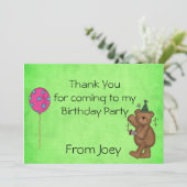 子供の誕生日のパーティーのサンキューカード 招待状 (スタンド正面)