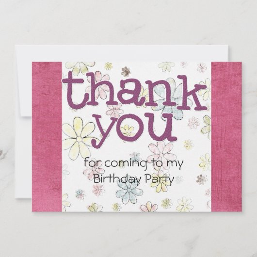 子供の誕生日のパーティーのサンキューカード 招待状 (正面)