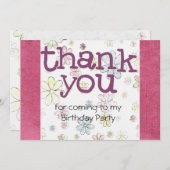 子供の誕生日のパーティーのサンキューカード 招待状 (正面/裏面)