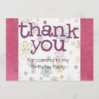 子供の誕生日のパーティーのサンキューカード 招待状