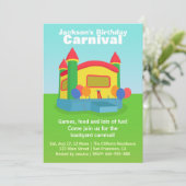 子供の誕生日のパーティー-幸せな裏庭のカーニバル 招待状 (スタンド正面)