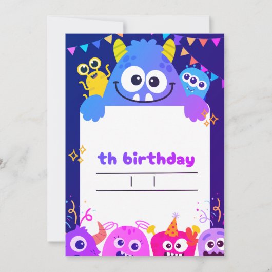 子供の誕生日の招待状カード 招待状 (正面)