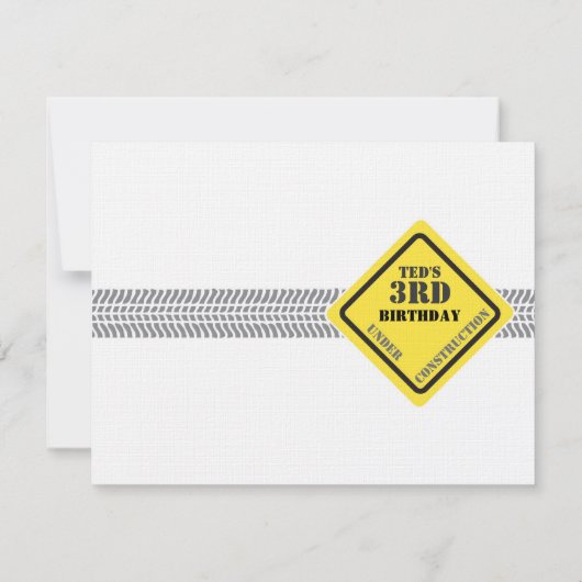 子供の誕生日の招待状-ダンプトラック 招待状 (裏面)