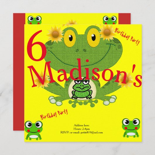 子供の誕生日の招待状 招待状 (正面/裏面)