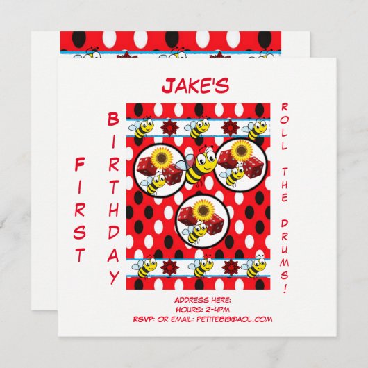 子供の誕生日の招待状 招待状 (正面/裏面)