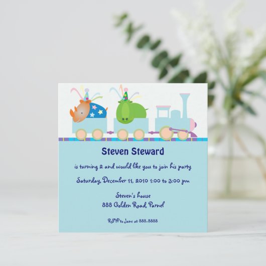 子供の誕生日の招待状: 019列車 招待状 (スタンド正面)