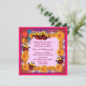 子供の誕生日の招待039B: 7匹のてんとう虫 招待状 (スタンド正面)