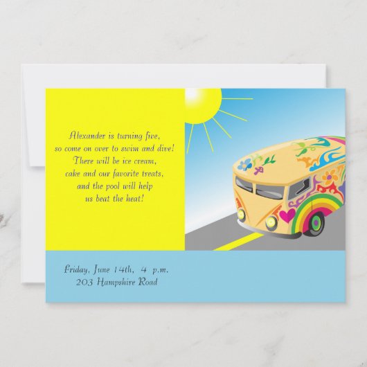 子供の誕生日の招待 招待状 (正面)