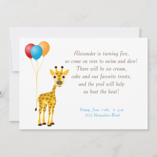 子供の誕生日の招待 招待状 (正面)