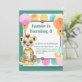 子供の誕生日はタイガーカッブ招待状 招待状 (スタンド正面)