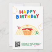 子供の誕生日への招待: 2高速、馬、QR 招待状 (裏面)