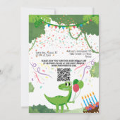 子供の誕生日への招待: Dino Safari, QRコード 招待状 (裏面)