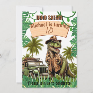 子供の誕生日への招待： Dino Safari, QRコード 招待状