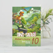 子供の誕生日への招待： Dino Safari, QRコード 招待状 (スタンド正面)
