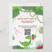 子供の誕生日への招待： Dino Safari, QRコード 招待状 (裏面)