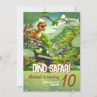 子供の誕生日への招待： Dino Safari, QRコード 招待状
