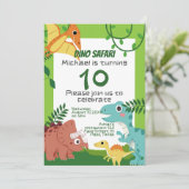 子供の誕生日への招待： Dino Safari, QRコード 招待状 (スタンド正面)