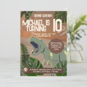 子供の誕生日への招待： Dino Safari, QRコード 招待状 (スタンド正面)