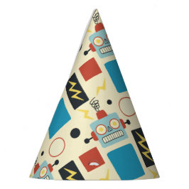 子供の誕生日アンティークロボットパターン パーティーハット