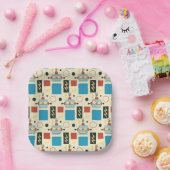 子供の誕生日アンティークロボットパターン ペーパープレート (パーティー)