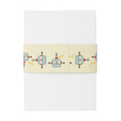 子供の誕生日アンティークロボットパターン 招待状ベリーバンド (裏面例)