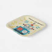 子供の誕生日アンティークロボット ペーパープレート (傾斜あり)