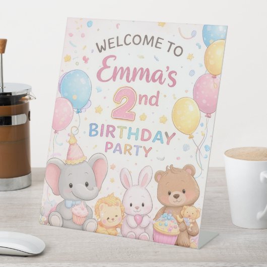 子供の誕生日ウェルカムボードバンドル 台座サイン (インサイチュ)