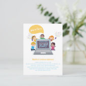 子供の誕生日オンライン ビデオ チャット 仮想ライブストリーム ポストカード (スタンド正面)