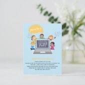 子供の誕生日オンライン ビデオ チャット 仮想ライブストリーム ポストカード (スタンド正面)