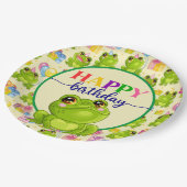 子供の誕生日カエル ペーパープレート (アングル)