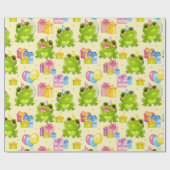 子供の誕生日カエル ラッピングペーパー (フラット)
